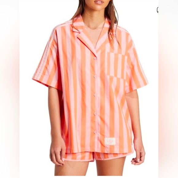 Adidas Pink & Orange Oversized Shirt XL New With Tags – Vintage Sportwear - Picture 2 of 9